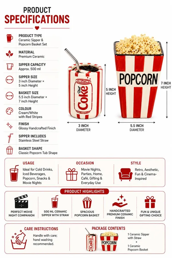 Coke_Inspired_Ceramic_Sipper_Mug_&_Popcorn_Tub_|_Can_Design_Sipper_with_Metal_Straw_|_Ceramic_Snackware_|_Microwave_&_Dishwasher_Safe_|Combo|