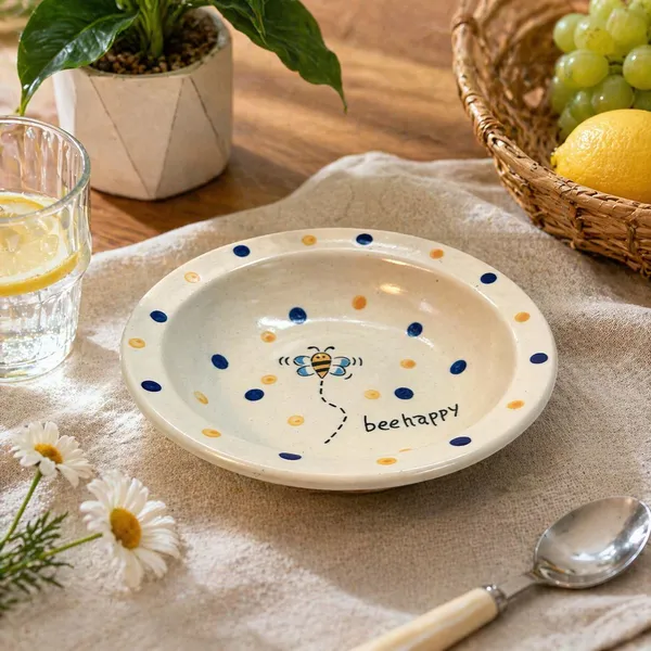 Handcrafted_Ceramic_Pasta_Plates,_Stoneware,_Bee_Design,_Microwave_and_Dishwasher_Safe,_Deep_Serving_Bowls_for_Pasta,_Salad,_Set_of_2