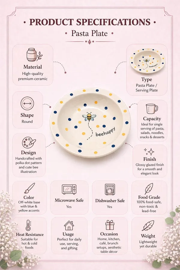 Handcrafted_Ceramic_Pasta_Plates,_Stoneware,_Bee_Design,_Microwave_and_Dishwasher_Safe,_Deep_Serving_Bowls_for_Pasta,_Salad,_Set_of_2