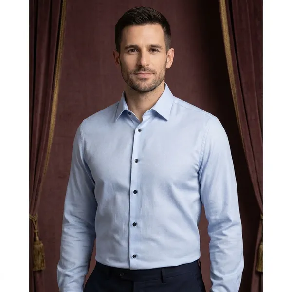 Premium_&_Soft_Blue_Cotton_Lycra_Solid_Semi_Formal_Shirt_For_Men