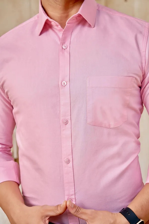 Premium_&_Soft_Pink_Cotton_Solid_Semi_Formal_Shirt_For_Men