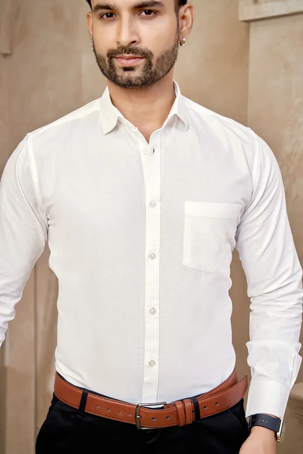 Premium_&_Soft_White_Cotton_Solid_Semi_Formal_Shirt_For_Men