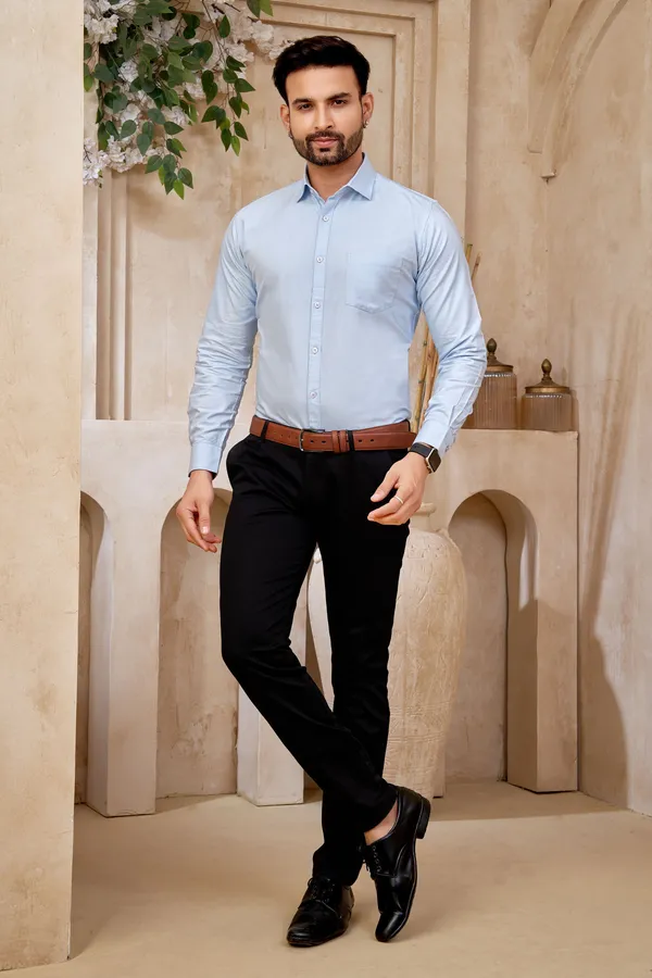 Premium_&_Soft_Light_Blue_Cotton_Solid_Semi_Formal_Shirt_For_Men