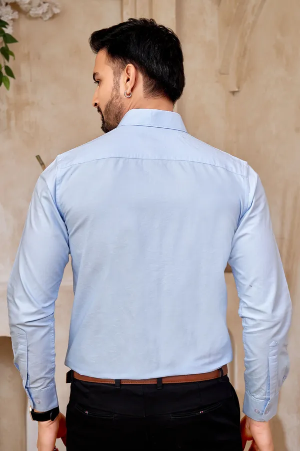 Premium_&_Soft_Light_Blue_Cotton_Solid_Semi_Formal_Shirt_For_Men
