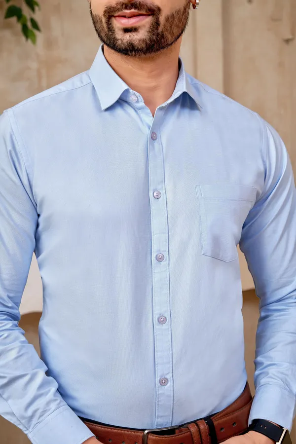 Premium_&_Soft_Light_Blue_Cotton_Solid_Semi_Formal_Shirt_For_Men