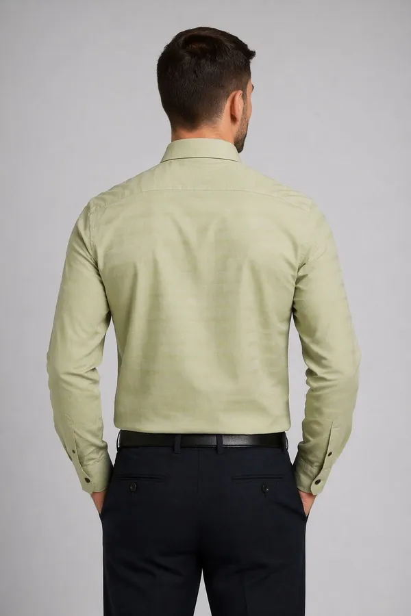 Premium_&_Soft_Light_Green_Cotton_lycra__Semi_Formal_Shirt_For_Men