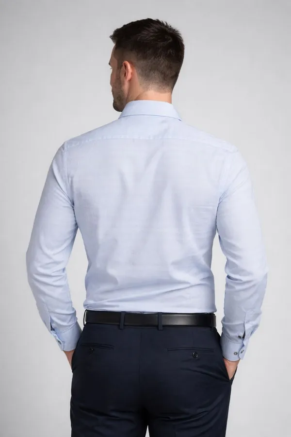 Premium_&_Soft_Blue_Cotton_Lycra_Solid_Semi_Formal_Shirt_For_Men