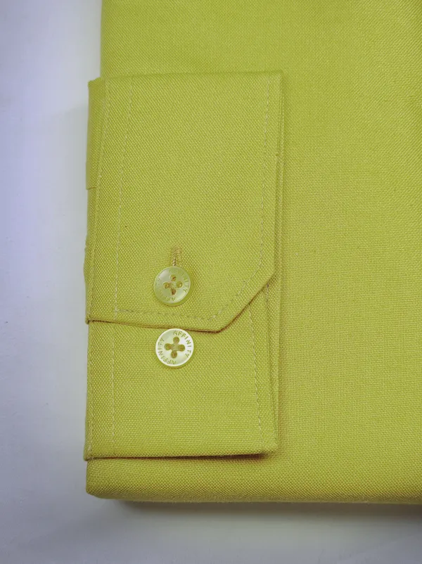 Premium_&_Soft_Lime_Yellow_Cotton_Semi_Formal_Shirt_For_Men