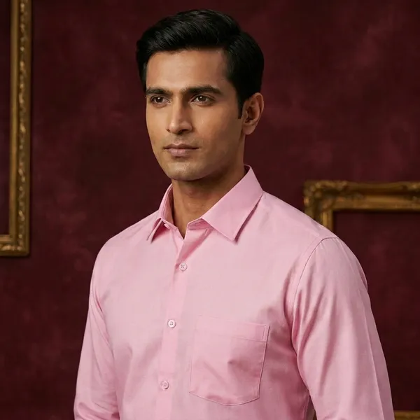 Premium_&_Soft_Pink_Cotton_Semi_Formal_Shirt_For_Men