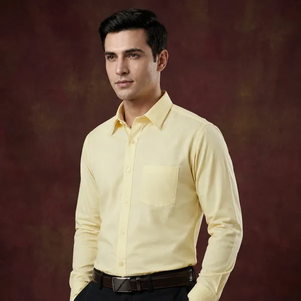 Premium_&_Soft_Cream_Cotton_Semi_Formal_Shirt_For_Men
