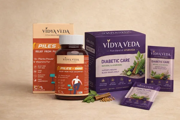 Vidyaveda_Diabetic_Care_Satchet_And_Piles_Care_Kit_Plus_Best_Medicine_For_Piles,_Fissure_And_Fistula_Pack_of_2
