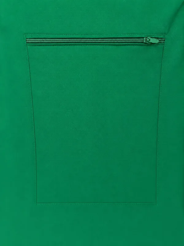 Green__Cotton_Saree_inner_with_hidden__Zippered_Pouch_with_Velcro_Loop__Clear_