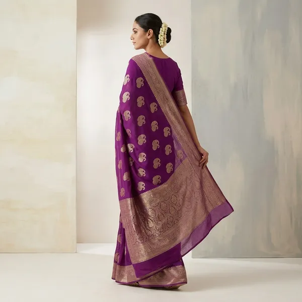 Purple_Khadi_Georgette_Premium_Saree_For_Women