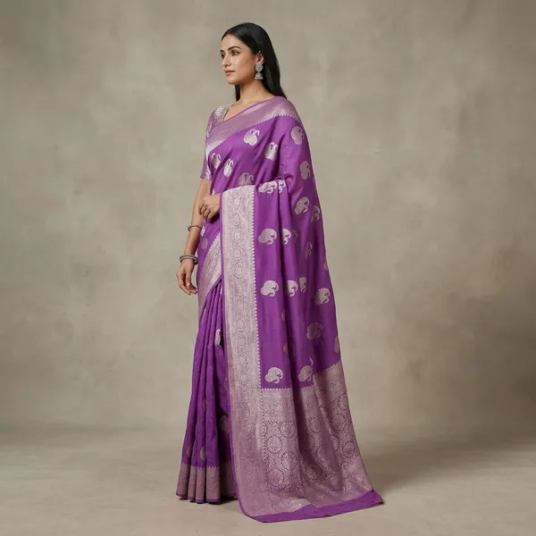 Purple_Khadi_Georgette_Premium_Saree_For_Women