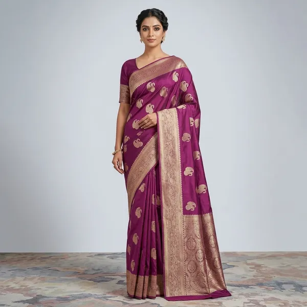 Purple_Khadi_Georgette_Premium_Saree_For_Women