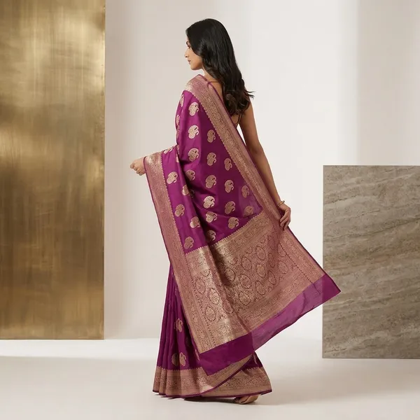 Purple_Khadi_Georgette_Premium_Saree_For_Women