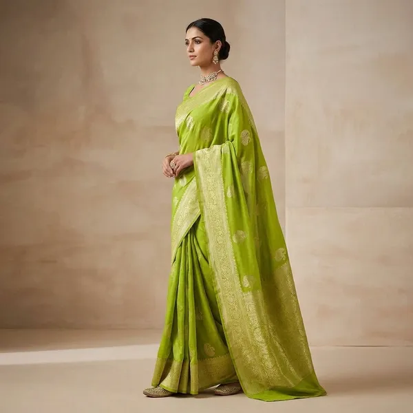 Green_Khadi_Georgette_Premium_Saree_For_Women
