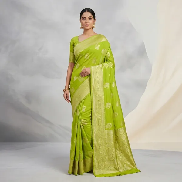 Green_Khadi_Georgette_Premium_Saree_For_Women