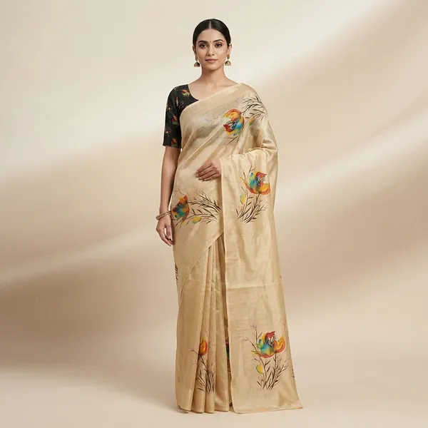 Beige_Shimmer_Tissue_Premium_Saree_For_Women