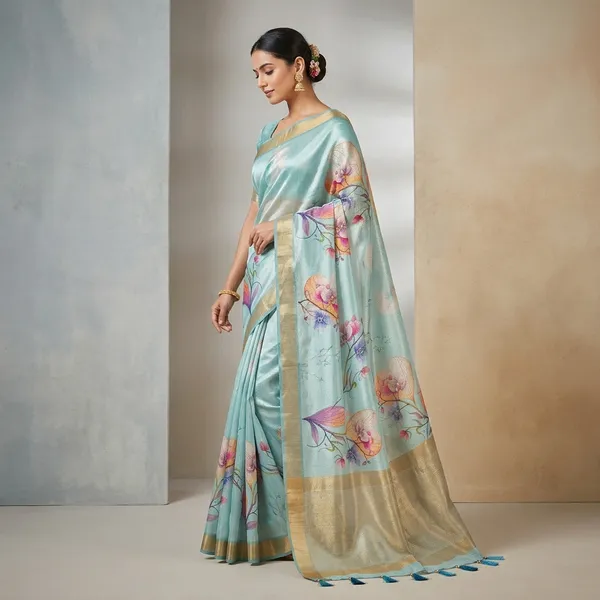 Sky_Blue_Shimmer_Tissue_Premium_Saree_For_Women