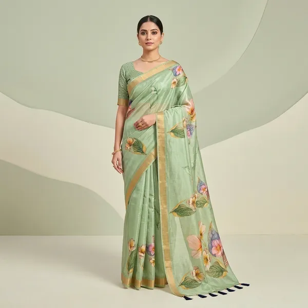 Mint_Green_Shimmer_Tissue_Premium_Saree_For_Women