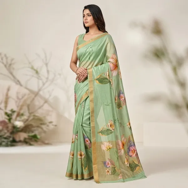 Mint_Green_Shimmer_Tissue_Premium_Saree_For_Women