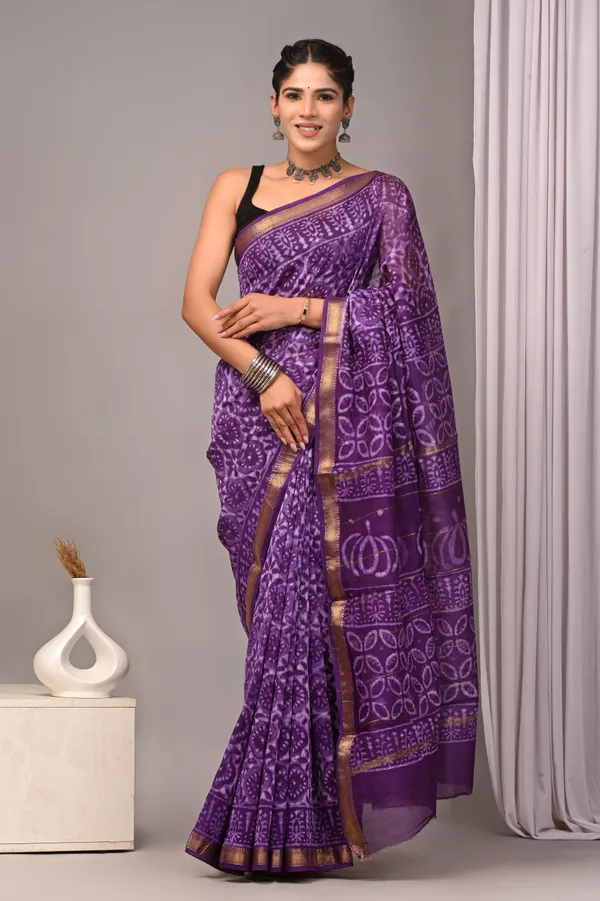 Purple_Maheshwari_Silk_Bandhani_Printed_Saree_With_Golden_Border_For_Women