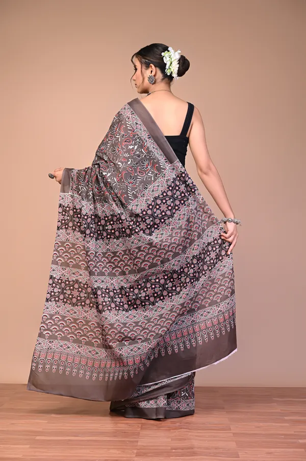 Brown_Cotton_Mulmul_Ajrakh_Print_Saree_For_Women