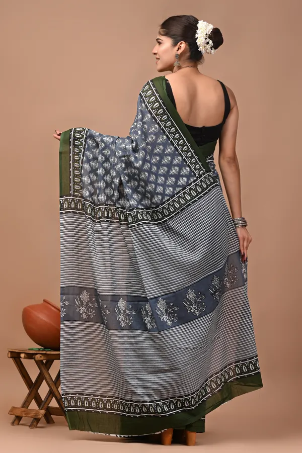 Grey_Cotton_Mulmul_Hand_Block_Printed_Saree_For_Women
