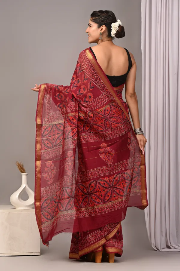Red_Maheshwari_Silk_Printed_Woven_Border_Saree_For_Women