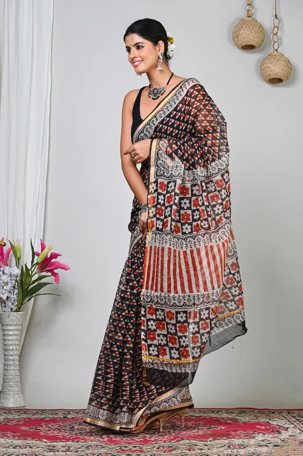 Black_Kota_Doriya_Printed_Handloom_Saree_For_Women