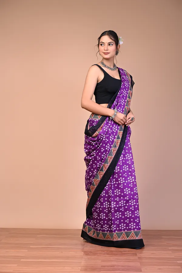 Purple_Cotton_Mulmul_Bandhani_Printed_Saree_For_Women