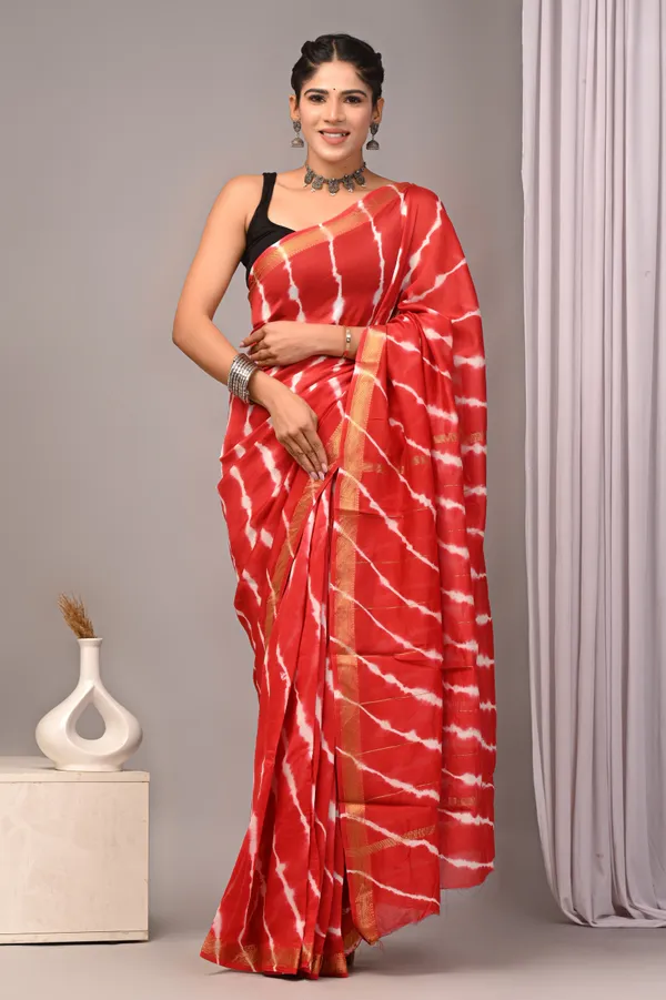 Red_Maheshwari_Silk_Shibori_Golden_Border_Saree_For_Women