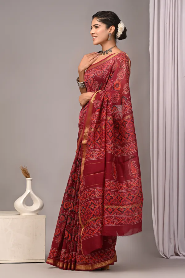 Red_Maheshwari_Silk_Traditional_Printed_Saree_For_Women