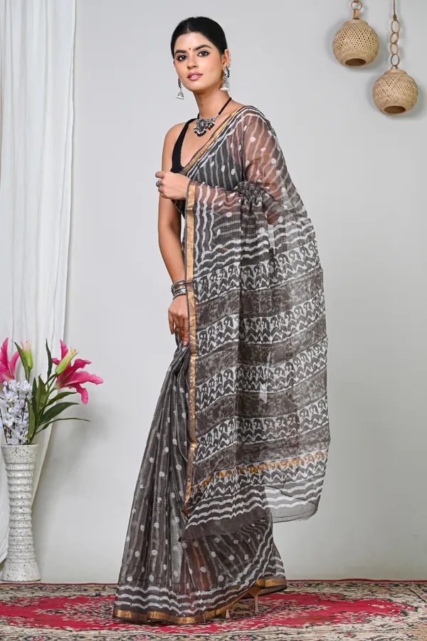 Grey_Kota_Doriya_Striped_Polka_Dot_Saree_For_Women