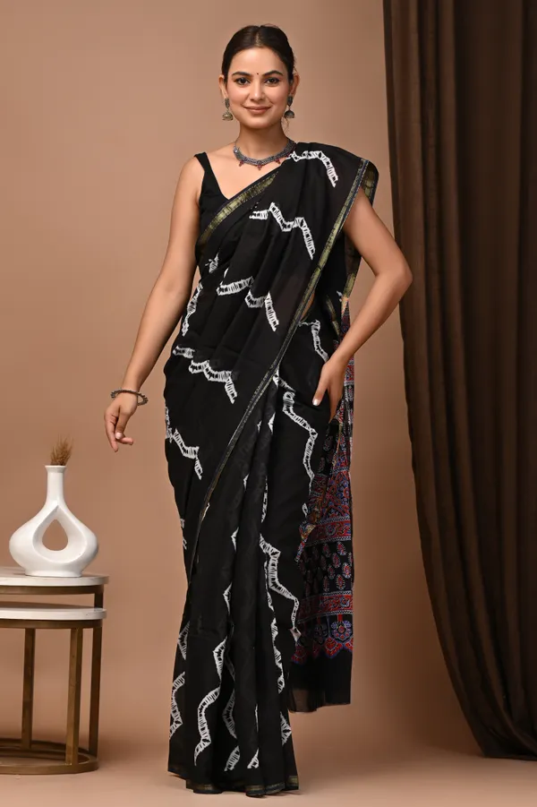 Black_Zari_Cotton_Handloom_Printed_Border_Saree_For_Women