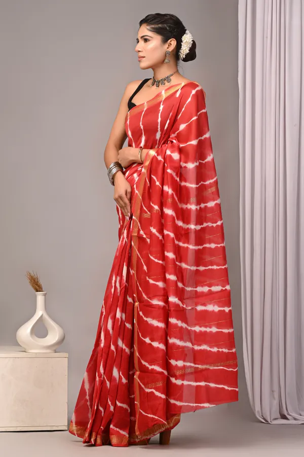 Red_Maheshwari_Silk_Shibori_Golden_Border_Saree_For_Women