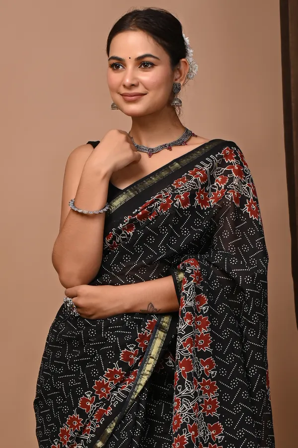 Black_Zari_Cotton_Floral_Embroidered_Saree_For_Women