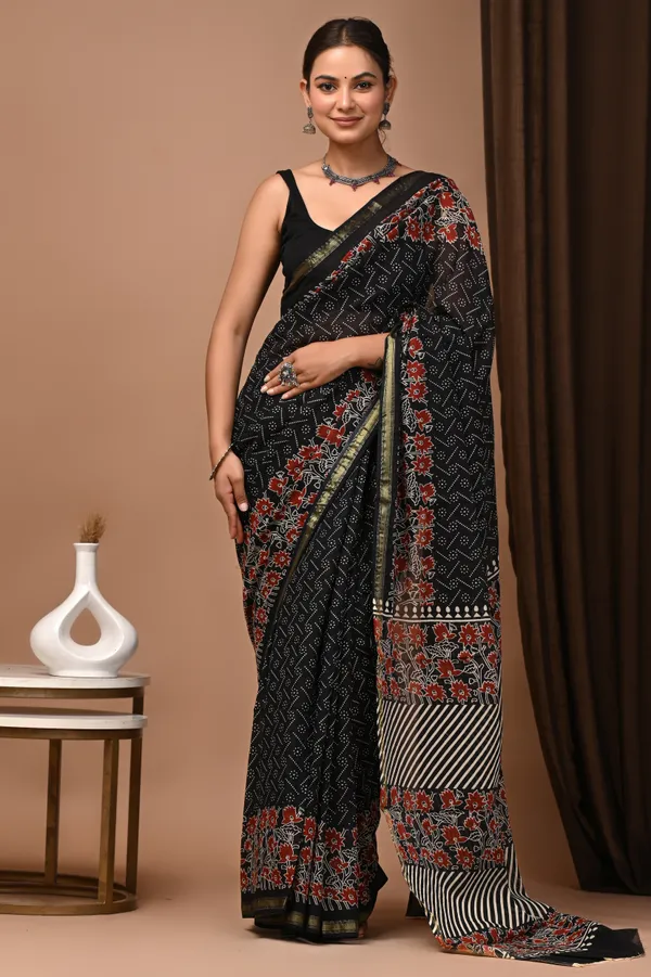 Black_Zari_Cotton_Floral_Embroidered_Saree_For_Women