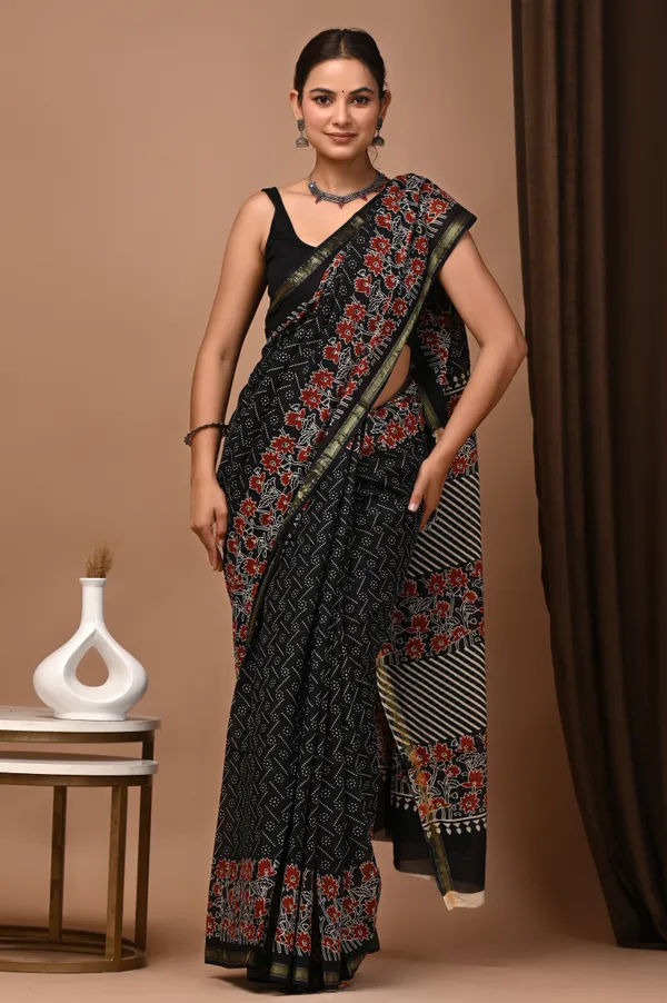 Black_Zari_Cotton_Floral_Embroidered_Saree_For_Women