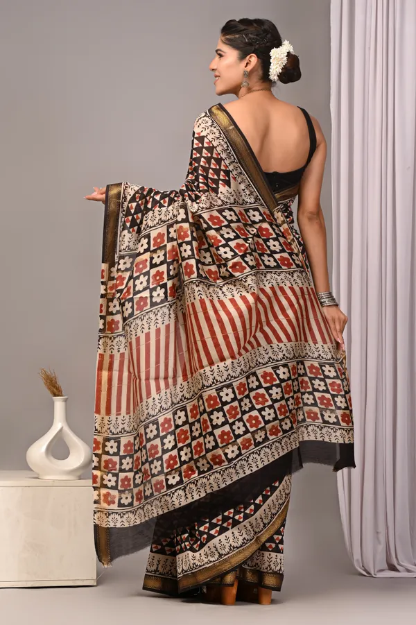 Black_Maheshwari_Silk_Geometric_Print_Saree_For_Women