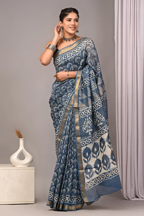 Grey_Maheshwari_Silk_Block_Print_Saree_For_Women
