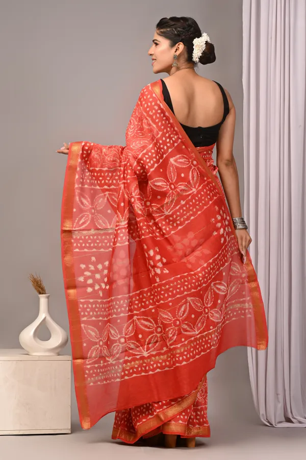 Red_Maheshwari_Silk_Bandhani_Print_Saree_For_Women