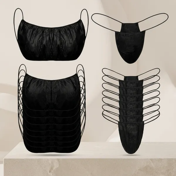 Mankolo_Non_Woven_Disposable_Bra_Panties_For_Spa_Black