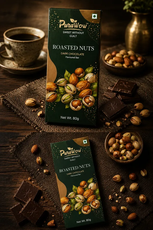 PuraWow_Roasted_Nuts_Dark_Chocolate_Bar_|_Almonds,_Pistachios_&_Hazelnuts_|_Zero_Added_Sugar_|_Stevia_Sweetened_|_80g