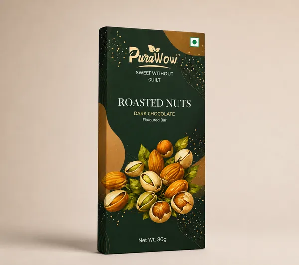 PuraWow_Roasted_Nuts_Dark_Chocolate_Bar_|_Almonds,_Pistachios_&_Hazelnuts_|_Zero_Added_Sugar_|_Stevia_Sweetened_|_80g