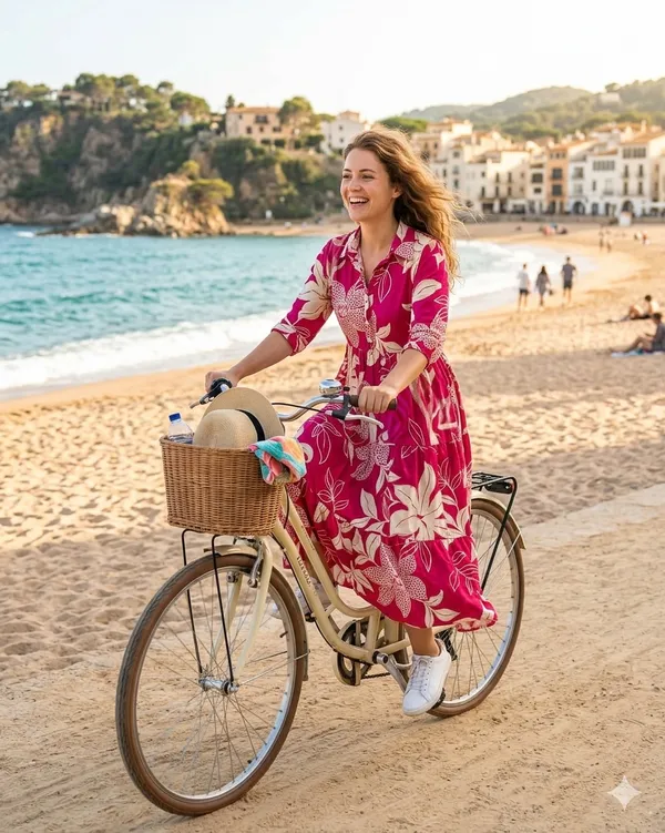 Pink_Cotton_Floral_Print_Fit_And_Flare_Midi_Dress_For_Women