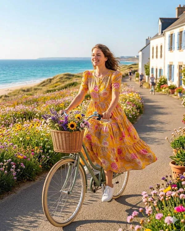 Yellow_Cotton_Tiered_Floral_Print_Midi_Dress_For_Women