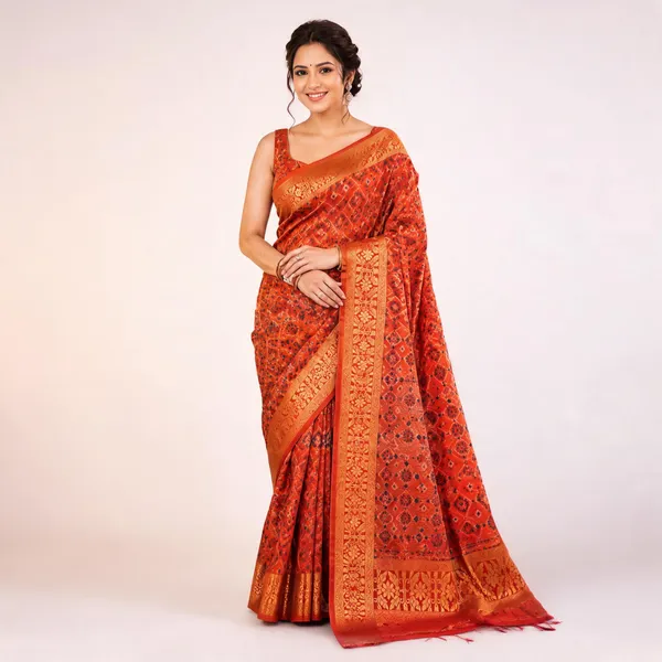 Red_Silk_Woven_Fancy_Saree_For_Women