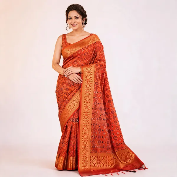 Red_Silk_Woven_Fancy_Saree_For_Women